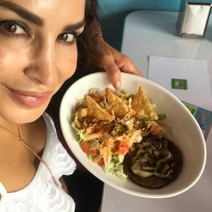 #sayeschoice spicy burger without bun at Comet 984 in Playa Del Carmen