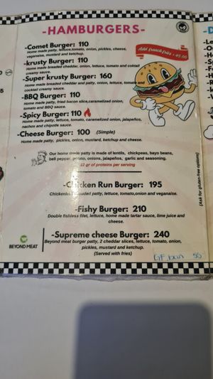 Menu (01/2025) at Comet 984 in Playa Del Carmen