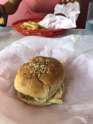 Fishy burger  at Comet 984 in Playa Del Carmen