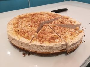 Vegan Snickers cheese cake at Comet 984 in Playa Del Carmen
