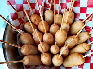 Vegan Corn DogZ at Comet 984 in Playa Del Carmen