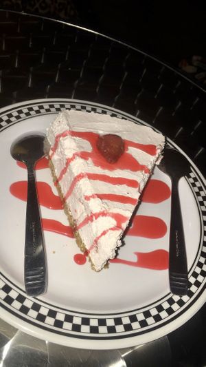 Strawberry cheesecake  at Comet 984 in Playa Del Carmen