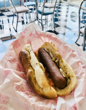 Hot dog  at Comet 984 in Playa Del Carmen