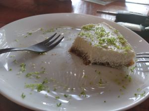 Lemon pie (half eaten! Sorry!) at Cravo e Canela in Alto Paraiso