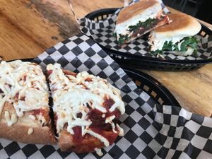 Vegan Meatballs with Tom Basil sauce and Daiya cheeze at 24th Pizza & Meatballs in Portland