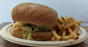 PDX>NRT with fries at Migration Brewing in Portland