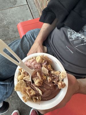 With vegan waffle cone topping   at Eb & Bean - Broadway in Portland