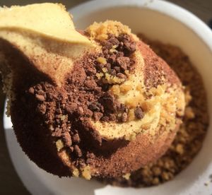 pumpkin pie with cocoa nibs and Tom Tom at Eb & Bean - Broadway in Portland