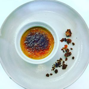 creme brûlée - amazing at Pomegranate Cafe in Los Angeles