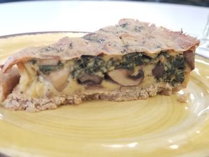 Mushroom and kale vegan quiche at Pomegranate Cafe in Los Angeles