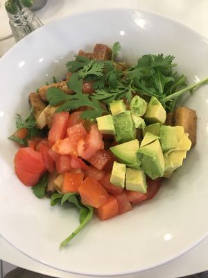 “Chicken” quinoa bowl  at Pomegranate Cafe in Los Angeles