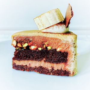 Vegan Chocolate Cake at Pomegranate Cafe in Los Angeles