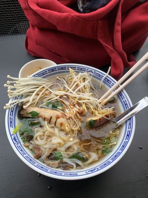 Vegan pho with tofu added  at GOODdays in Brunswick