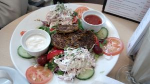 Vegan Falafel Salad at Cafe 50 in Yeovil