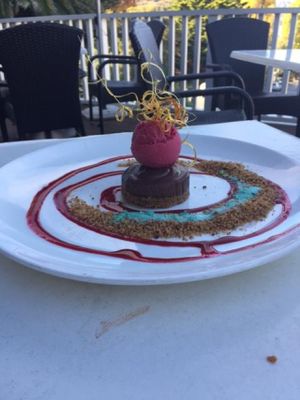 jaffa cheesecake dessert at Governors Bay Hotel in Christchurch