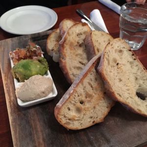 bread and vegan dips at Governors Bay Hotel in Christchurch