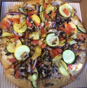 Ultimate Veggie Pizza (vegan) at Pizza Bell in Elk Grove
