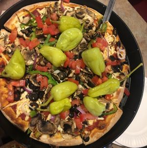 with light Diaya cheese :) at Pizza Bell in Elk Grove