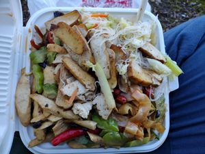 Combo plate fully loaded! $15 at Sogo Tofu in San Jose