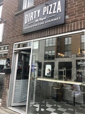 Outside at Dirty Pizza in Montreal