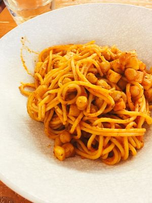 Chickpea Spaghetti with tomato sauce at Bugua in Guangzhou