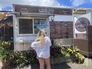 Order window + menu  at Fresh Bite - Food Truck in Hanalei