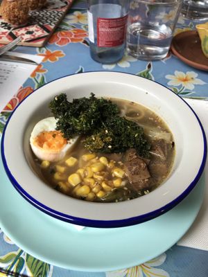 Veggie Ramen with egg 🤠 at Frida in Port De Sagunt