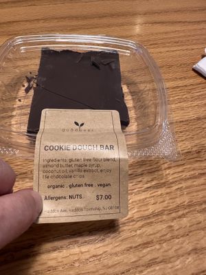 Cookie Dough Bar — made there, perfect for that ‘something sweet’ after dinner, but it’s not too sweet at all!  at goodbeet in Haddon Township