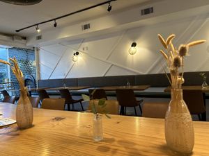 Simple, warm and inviting dining area    at goodbeet in Haddon Township
