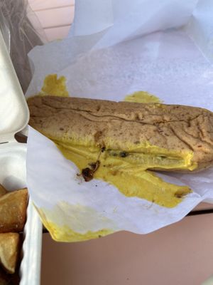 Mushroom cheesesteak presentation   at goodbeet in Haddon Township