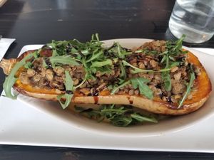 This roasted butternut squash was on special and it was AMAZING! It was topped with lentils, arugula, and balsamic. I always make a point to check the specials here because they're at goodbeet in Haddon Township