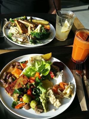 lunch at Noordoever, Louvain. Pay per weight. These two dishes were 30€.  at Noordoever in Leuven