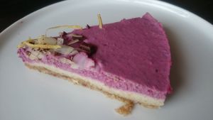 Vegan cheese cake at Noordoever in Leuven