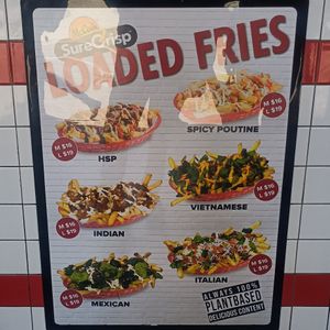 Loaded fries menu at Lord of the Fries - Flinders Street in Melbourne