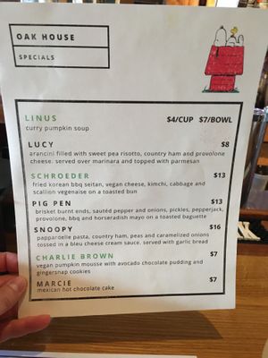 These specials.. game changers! (Good thing they were out of the seitan wings”! at Oak House in Newmarket