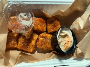 Szechuan tofu nuggets at Oak House in Newmarket