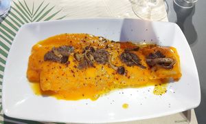 Very good squash ravioli at Vitto Pitagorico in Naples