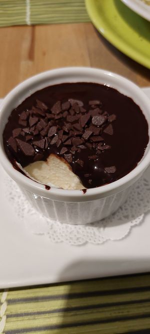 Chocolate Panna cotta at Vitto Pitagorico in Naples