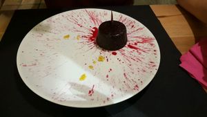 Fondant au chocolat cru at Vitto Pitagorico in Naples