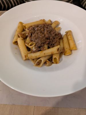 Ragù genovese: the sauce was good but the pasta was not cooked enough ( and I like it al dente!) at Vitto Pitagorico in Naples
