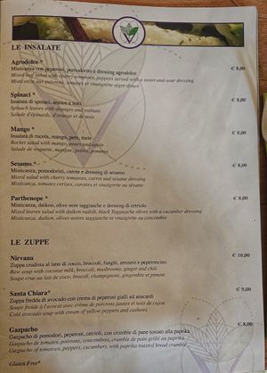 salad and soup at Vitto Pitagorico in Naples