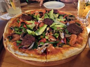 Wish the pizza had cheese though at Los Amigos in Flores