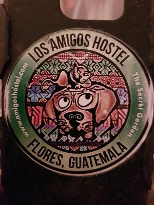 old sticker at Los Amigos in Flores