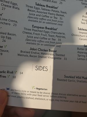 Using the Vegan V symbol for Vegetarian 🙄 at Wynn Hotel - Tableau in Las Vegas