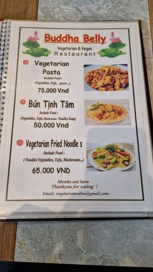Menu at Buddha Belly in Cat Ba