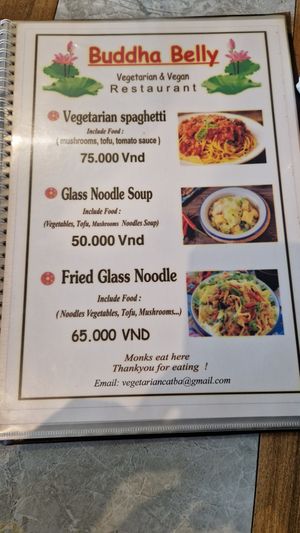 Menu at Buddha Belly in Cat Ba