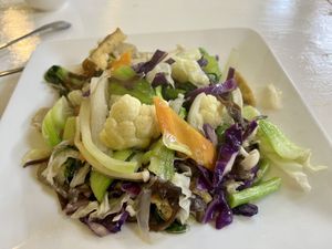Tofu and veg noodles   at Buddha Belly in Cat Ba