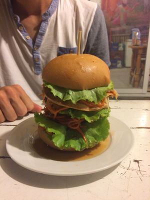 One of the best vegan burger in the world!  at Buddha Belly in Cat Ba