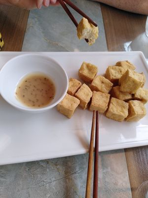 Yummi Fried tofu at Buddha Belly in Cat Ba