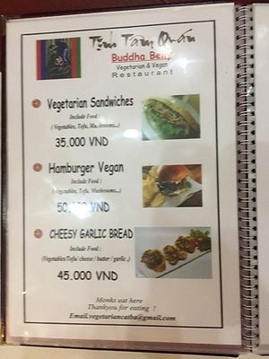 Menu at Buddha Belly in Cat Ba